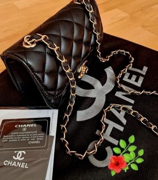 Geanta mini 22/17cm,accesorii metalice aurii, saculet inclus