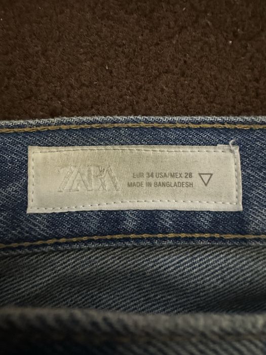 blugi zara flared fermoar