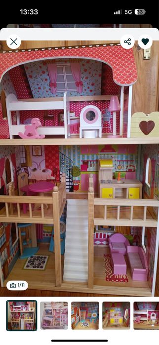 Дървена къща за кукли като НОВА