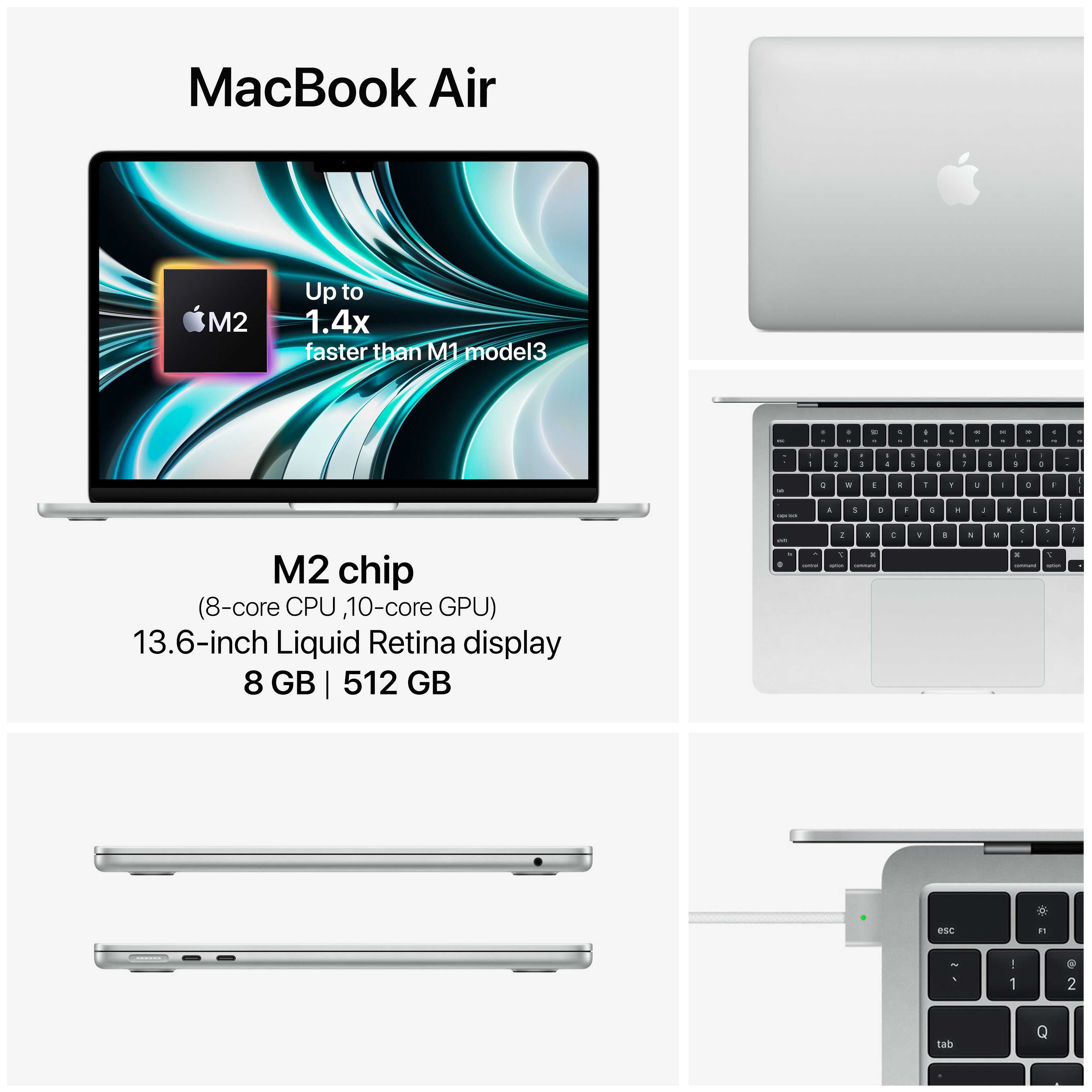 MacBook Air M2 chip 8/512GB 13,6-inch SPG/SLV/MDN