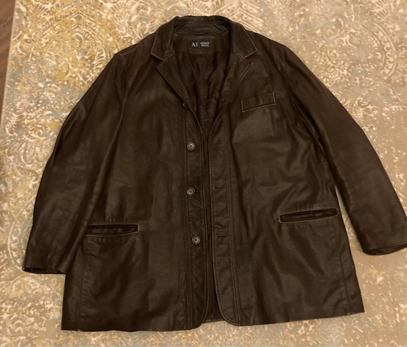 Geaca piele matlasata Armani Jeans