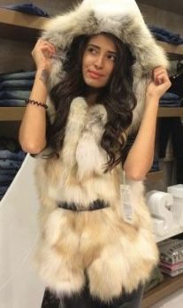 Дамски елек от естествена кожа (лисица)