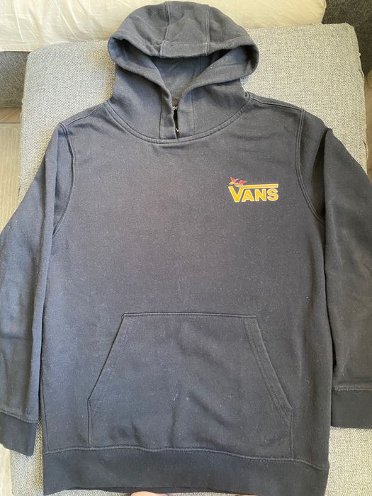 Детское худи черного цвета бренд Vans на  8-14 лет, оверсайз, теплый