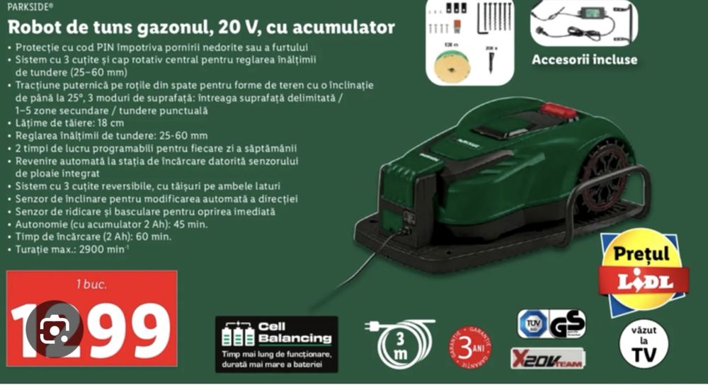 2 roboți pentru gazon Parkside de vanzare!