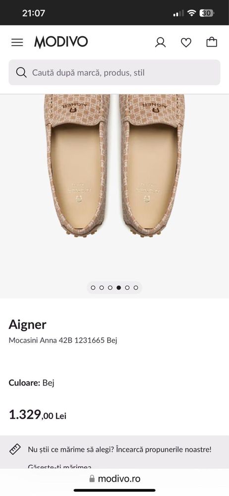 Mocasini piele Aigner