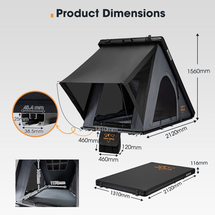 Cort auto plafon portbagaj OFERTĂ NOU San HimA overlanding ALUMINIU