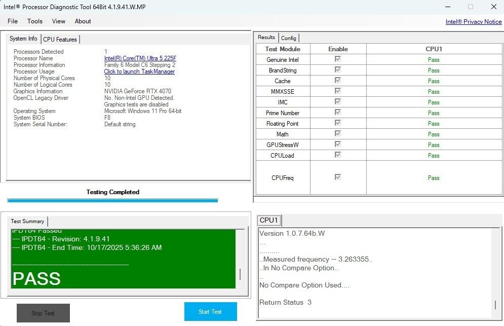 Intel Core Ultra 5 225F