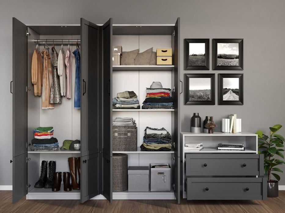 Dulap Grafit Gri/Alb – C164/01 - Transport Gratuit in 4-10 zile