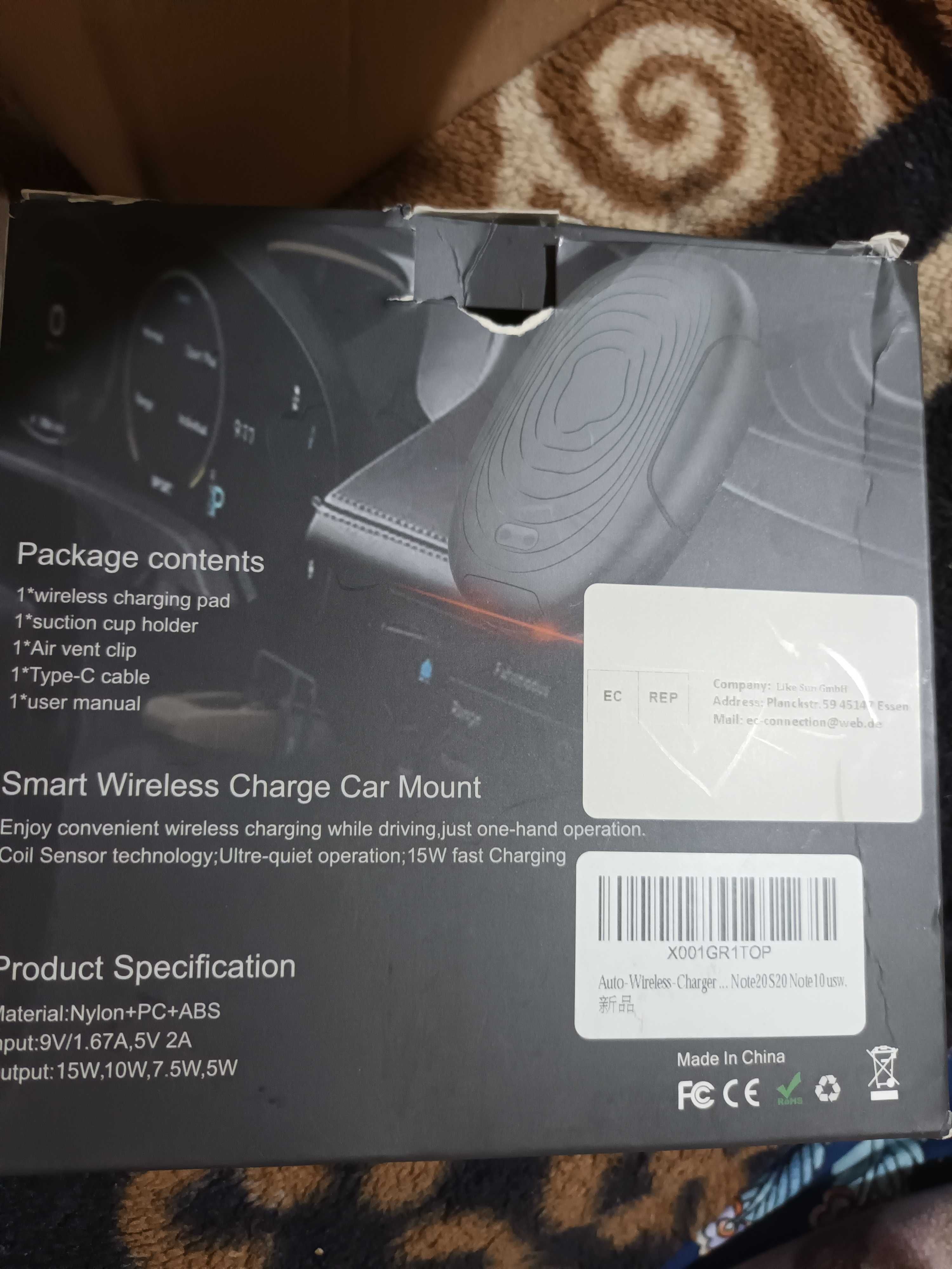 Incarcator wireless auto pentru telefon