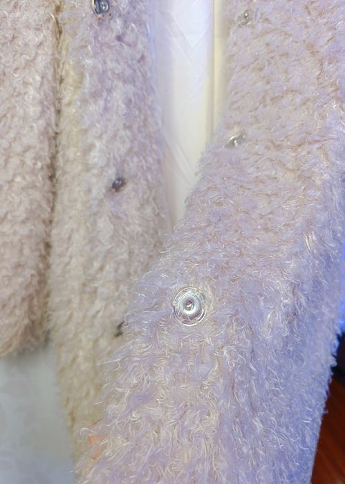 Палто с естествен косъм от лама