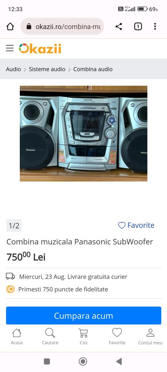 Combina muzicala Panasonic