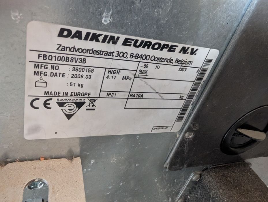 Sistem complet aer condiționat Daikin ductabil FBQ100B8V3B 10 kW