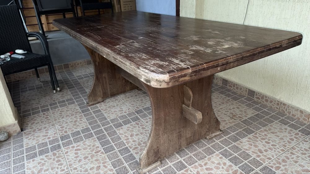 Masa terasa, lemn masiv STEJAR, 192x92xh 82cm. Negogiabil!