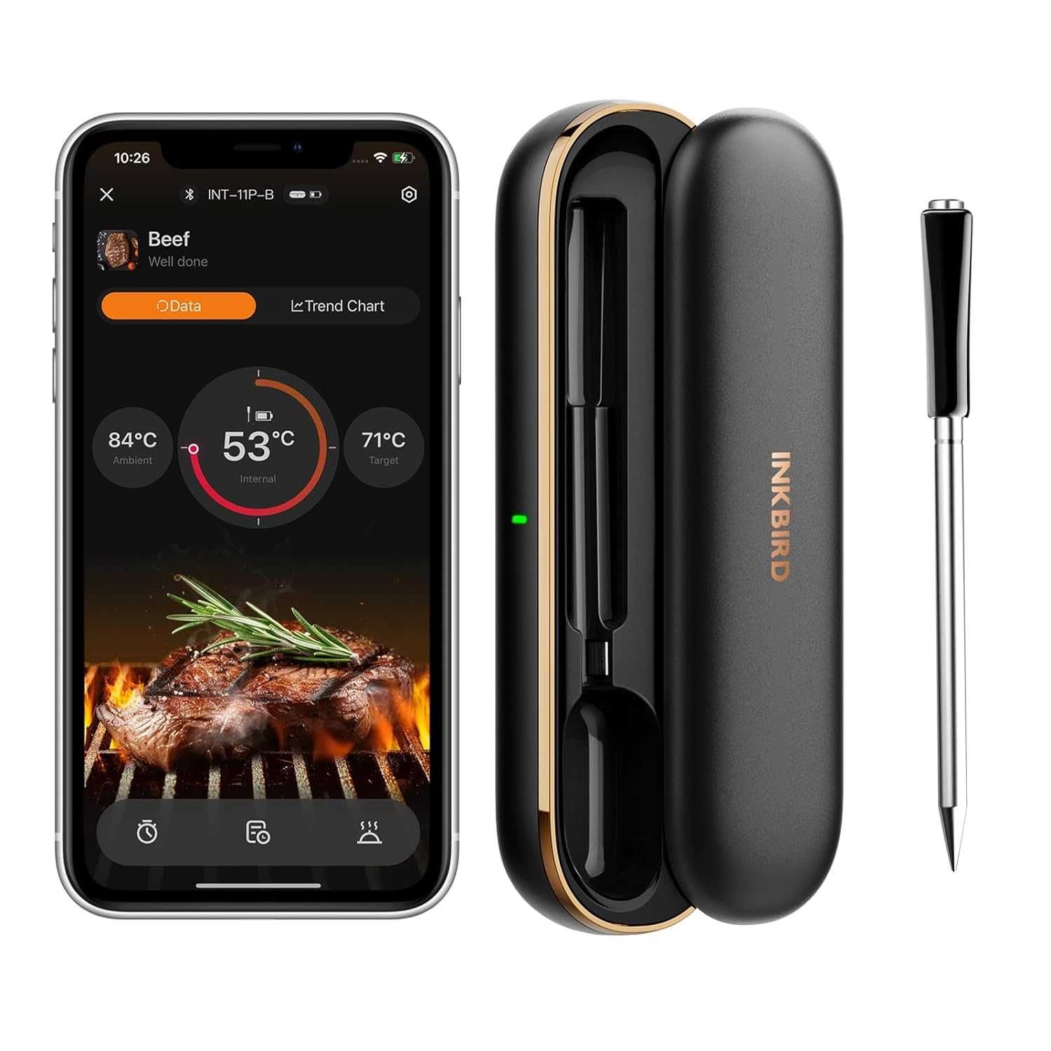 Термометър за Грил,Фурна Опушвач,Inkbird INT-11P-B Wireless Bluetooth