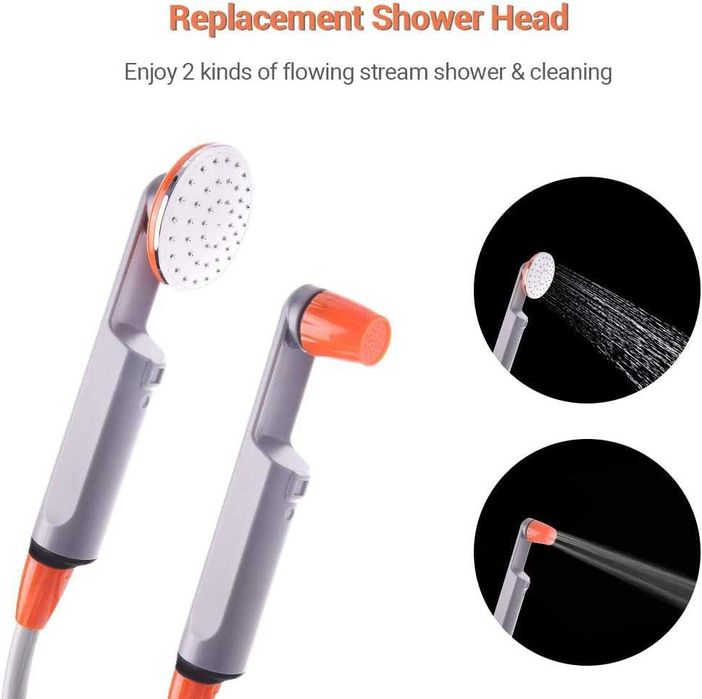 WOLFWILL преносим къмпинг душ с помпа и 2 USB батерии