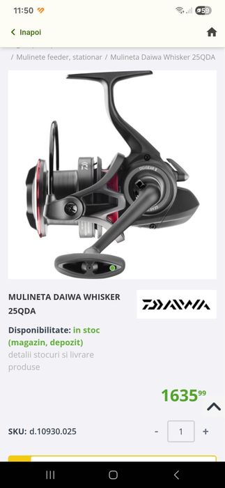 Daiwa whisker 25 qd, impecabilă
