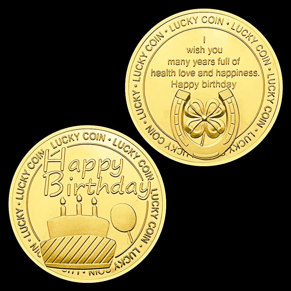Монета с надпис честит рожден ден , Happy Birthday , Късметлийска моне