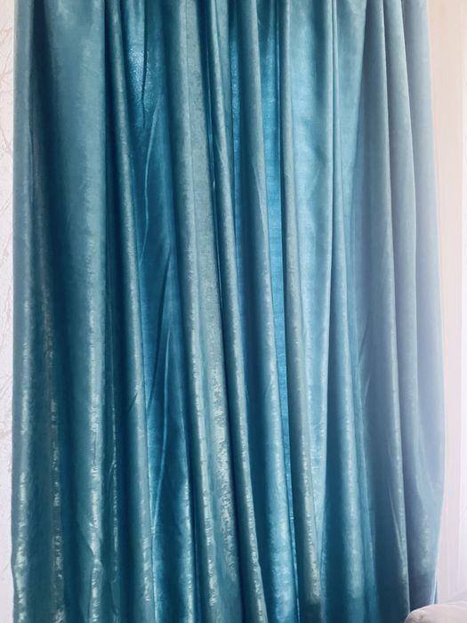 2бр готови завеси в тюркоаз+ подарък 2 деко възглавнички