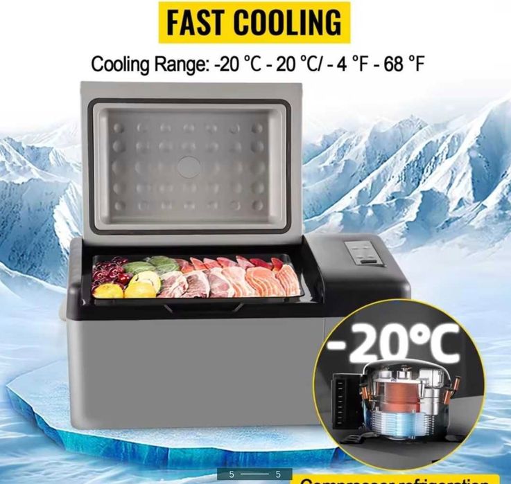 Vevor frigider auto 20 L 12V pescuit și uz casnic compresor bluetooth