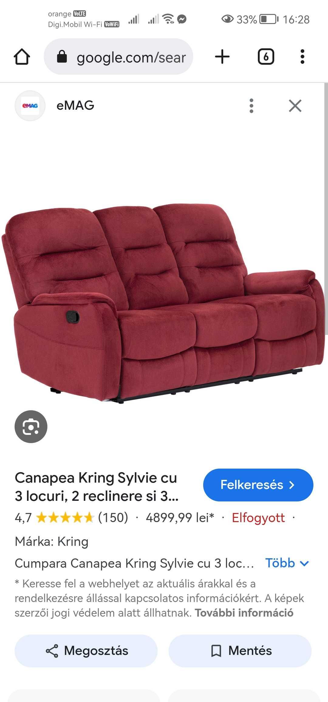 Canapea tip fotoliu.