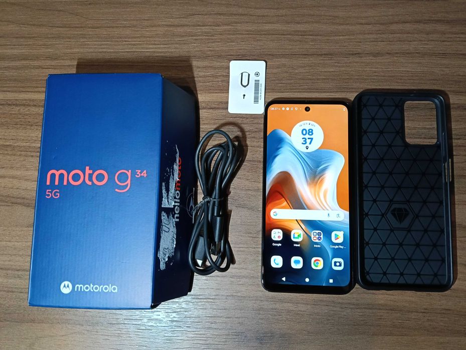 Супер Motorola G34 5G - 8 ядра, 8 гб рам, 128 вътрешна, 50 MP, Черна