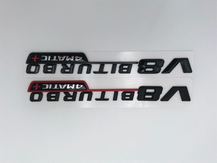 Emblema Mercedes V8 Biturbo 4M+ mat