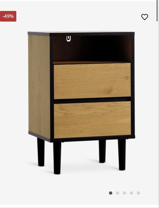 Noptieră nouă 2 serare stejar/negru