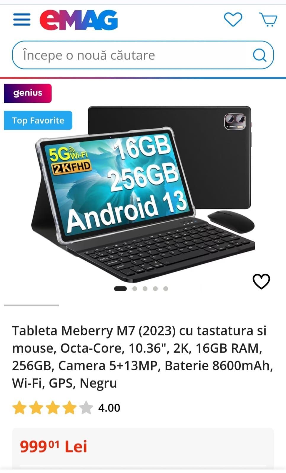 Tableta cu 256 GB - 16 GB Ram - tastatura-mouse