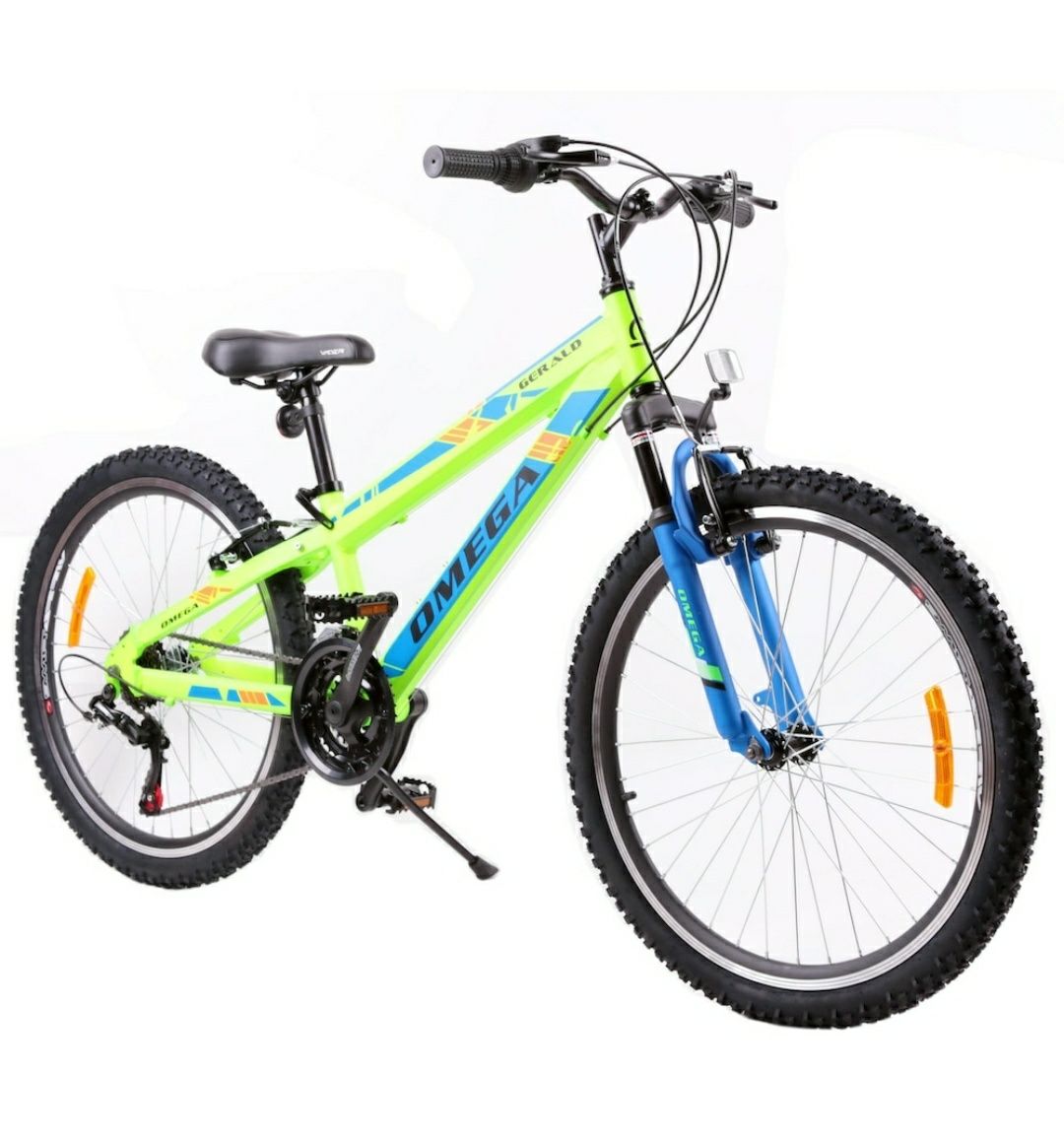 Bicicleta mountainbike copii Omega Gerald 24", 18 viteze, verde 2023