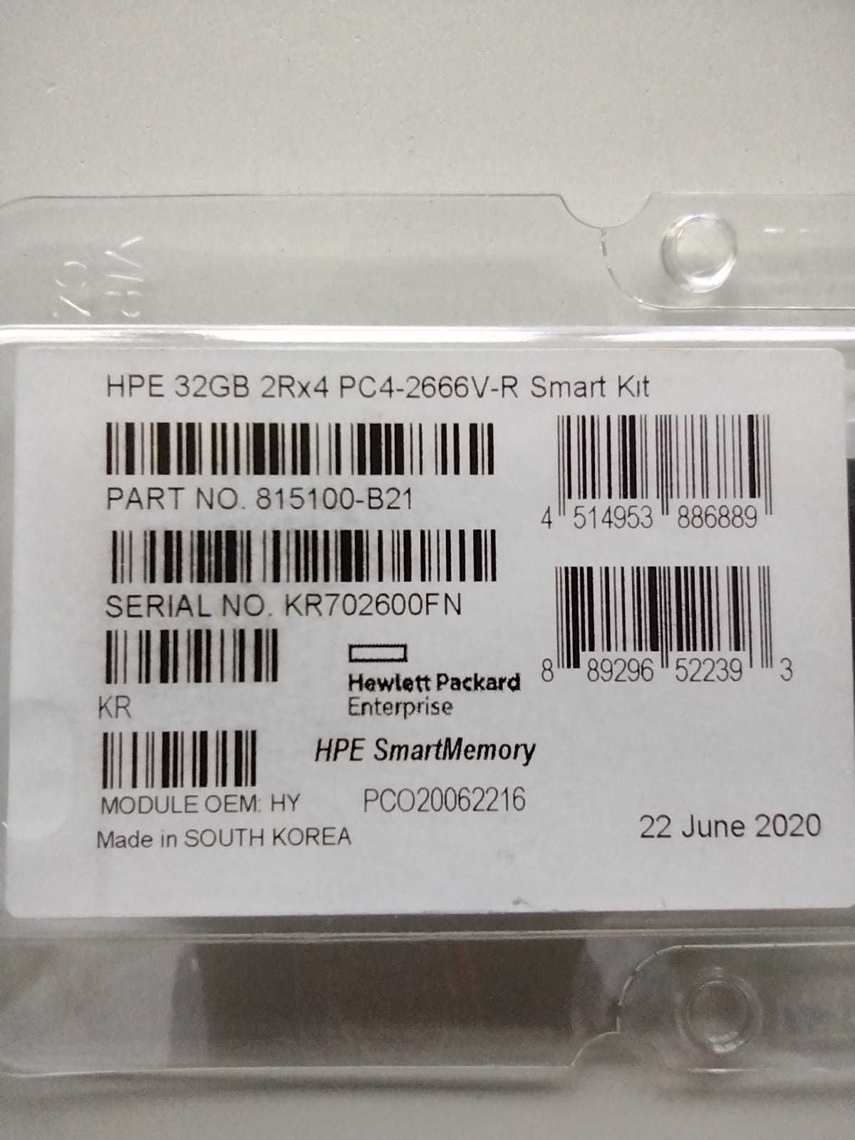 HPE 32GB 2Rx4 PC4 (DDR4)-2666V-R сървърна РАМ памет