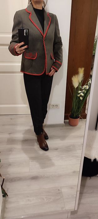 Gecuta Sacou negru cu inserții albe, CreationL, pe talie
