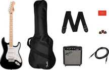 Китара Fender Squier + усилвател + калъф + кабел + перца + 3 к. струни