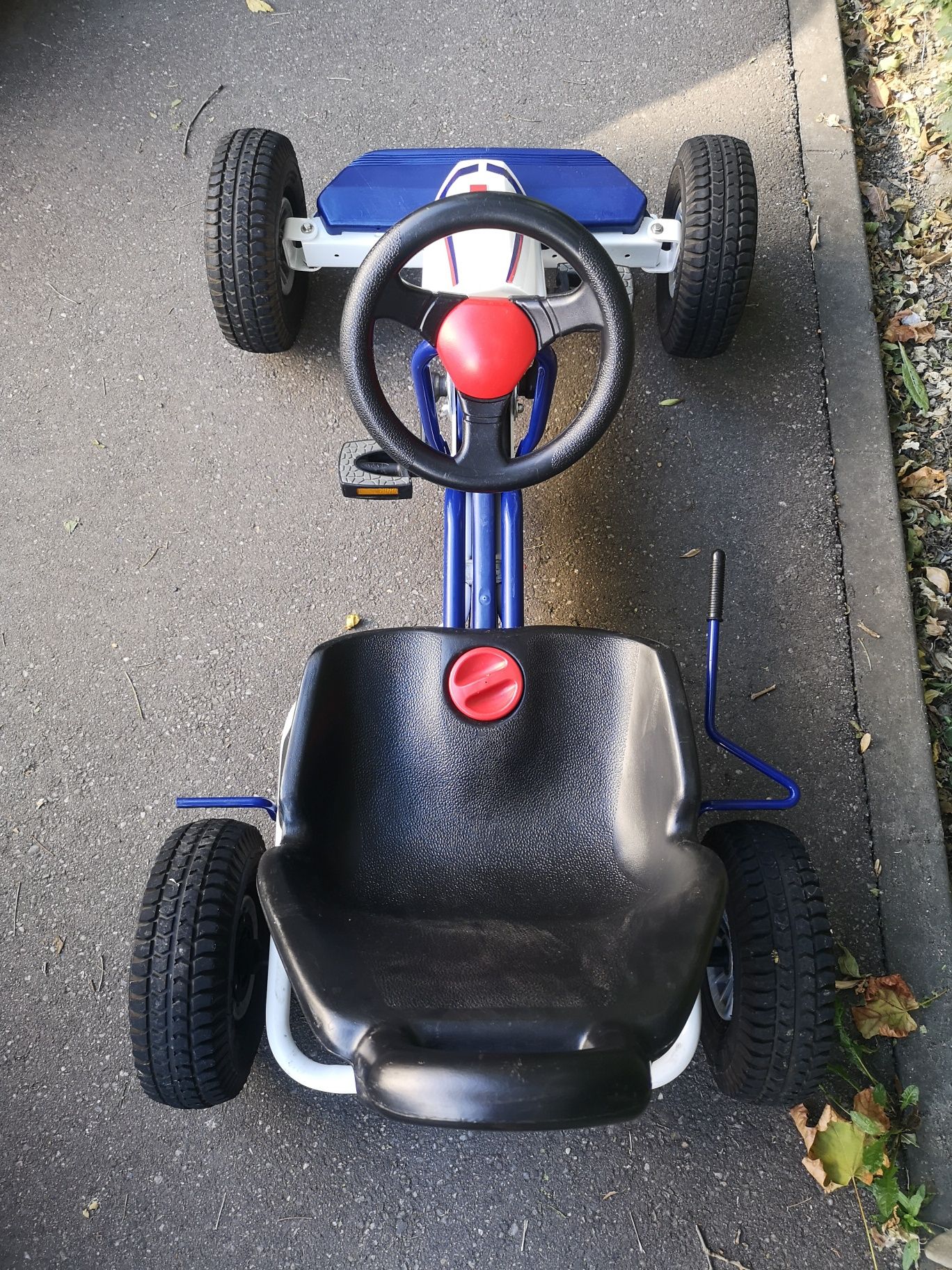 Cart/Kart cu pedale pentru copii PUKY F600 L 5-10 ani alb/albastru
