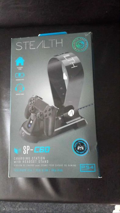 Stație de încărcare Ps4 Stealth SP-C60 și suport pentru căști