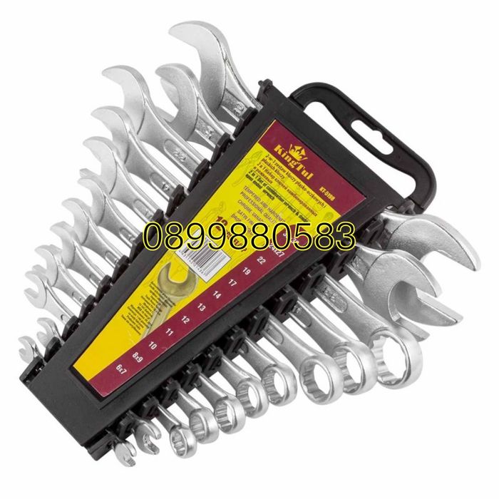 Комплект гаечни+звездогаечни ключове 12бр 6-32 Kingtul