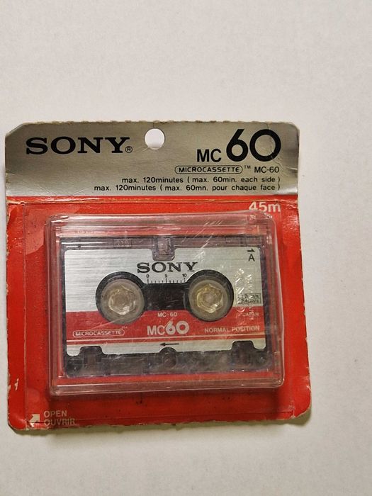 Casetă Microcasetă Sony MC-60 Nouă Sigilată - Vintage Made in Japan
