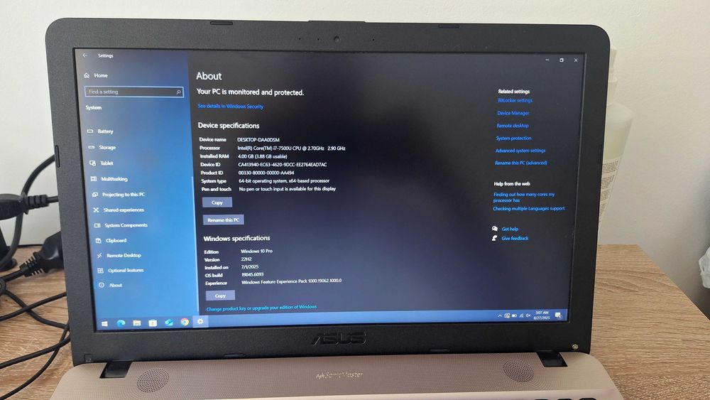 Laptop ASUS i7-7500u