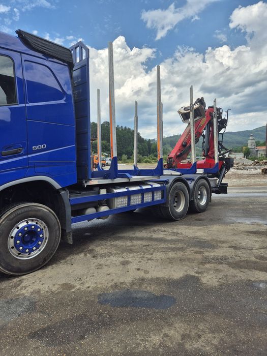 Volvo fh 500..transport lemn..forestier..bustean..macara