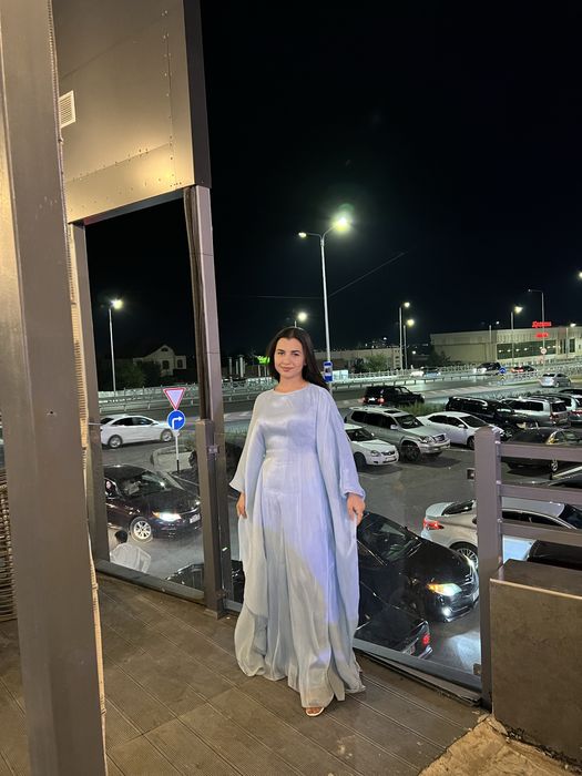 Платье - Абайка, голубое вечернее М