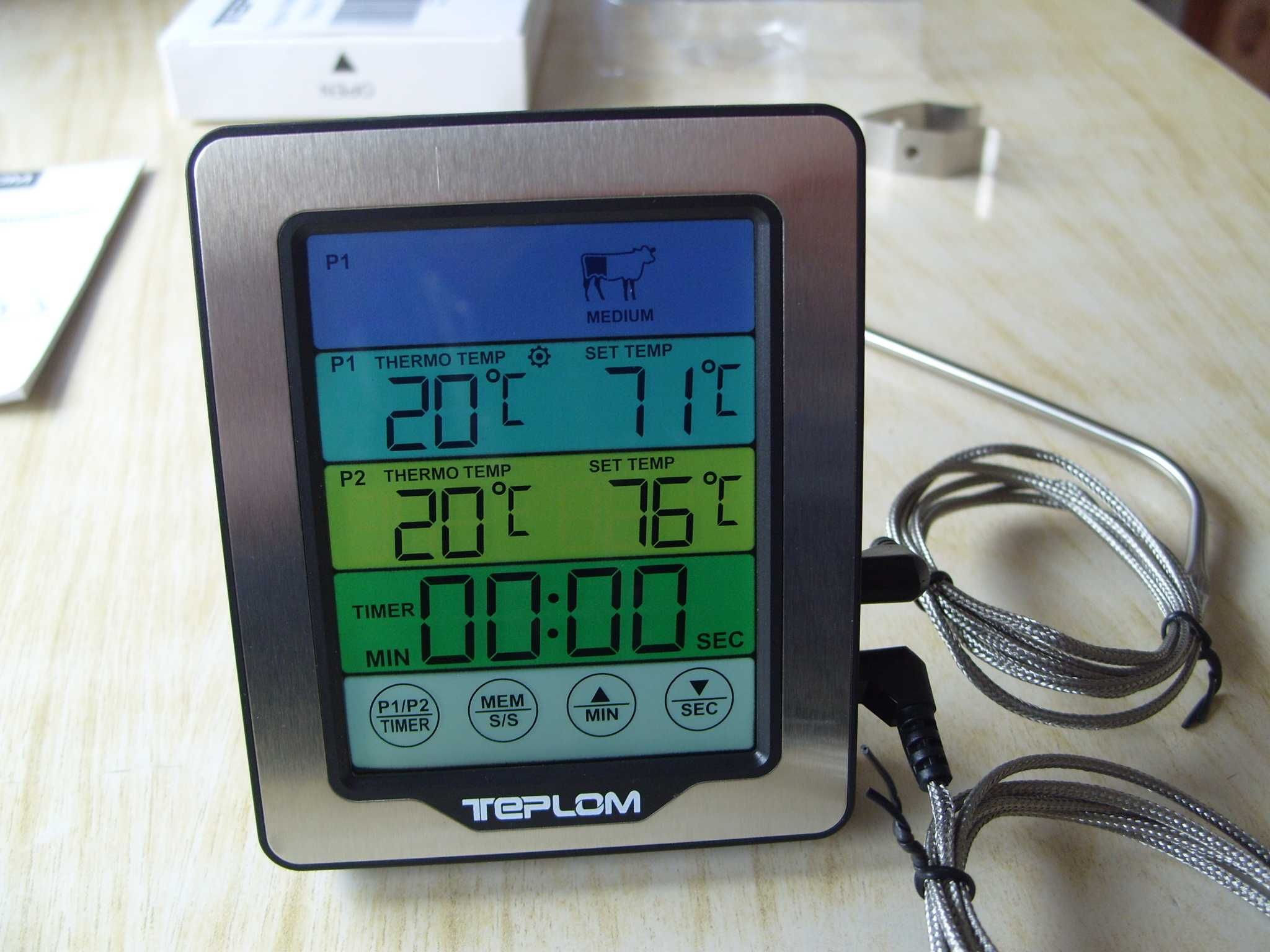 Готварски термометър TM-2379, с таймер и 2 сонди. Българско упътване