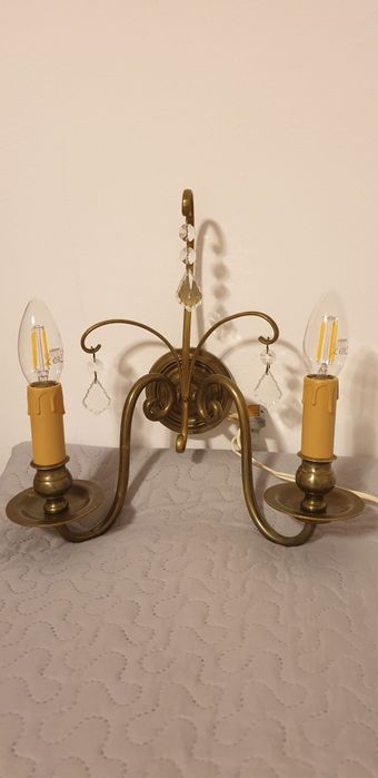 Accesoriu decor lumina vintage colectie alama cristal  Franta 1930