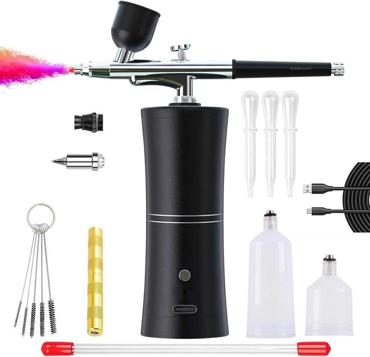 Kit Airbrush+compresor portabil, acc inclus, 32PSI, REDUS de la 270RON