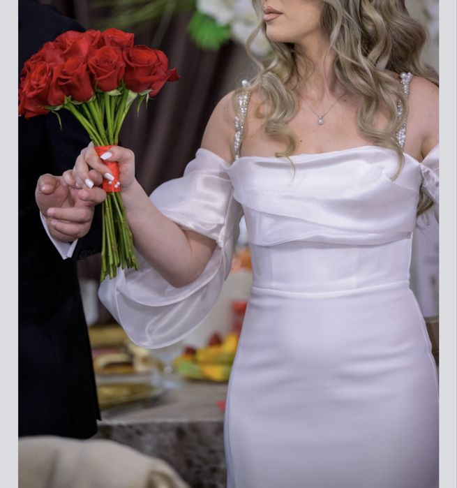 Rochie alba Alfa Beta