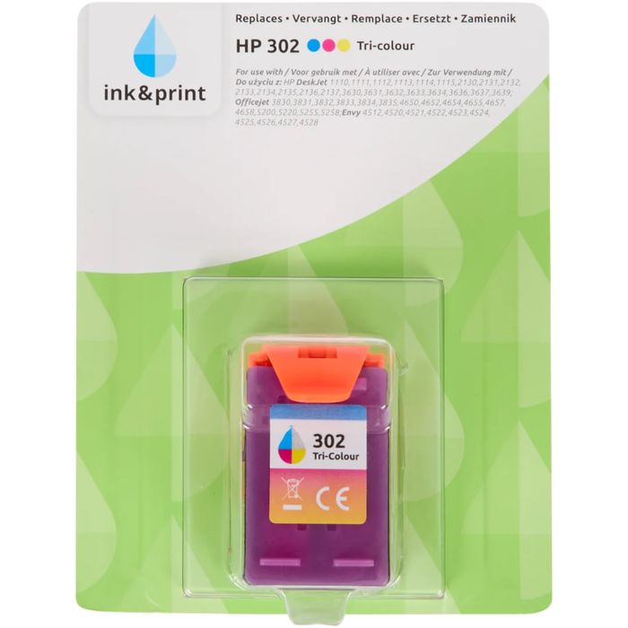 Cartuș de cerneală Ink & Print HP 302, Black si Tri-colour