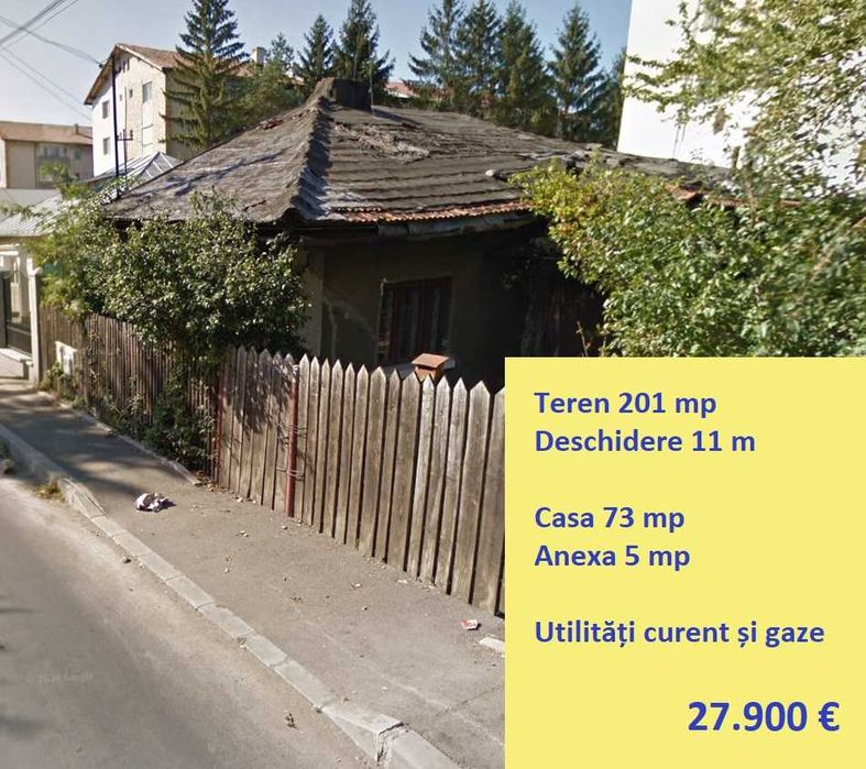 Casă veche + teren 200 mp, central Câmpina – utilități curent și gaze