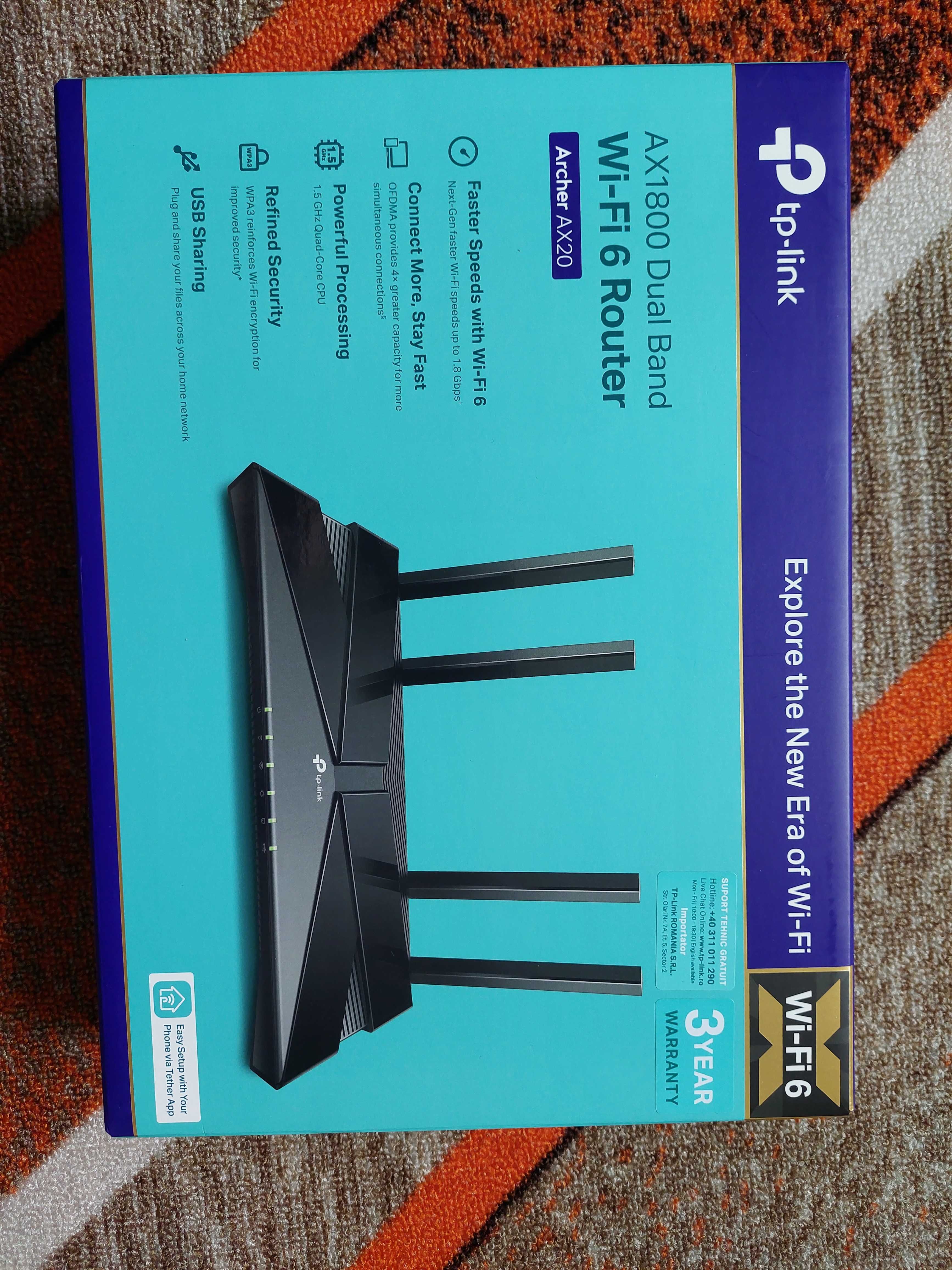 Router Wireless TP-Link Archer AX20, Wi-Fi 6