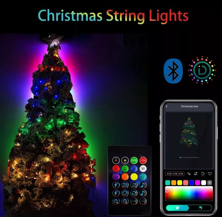 Instalație smart bluetooth rgb crăciun 10m
