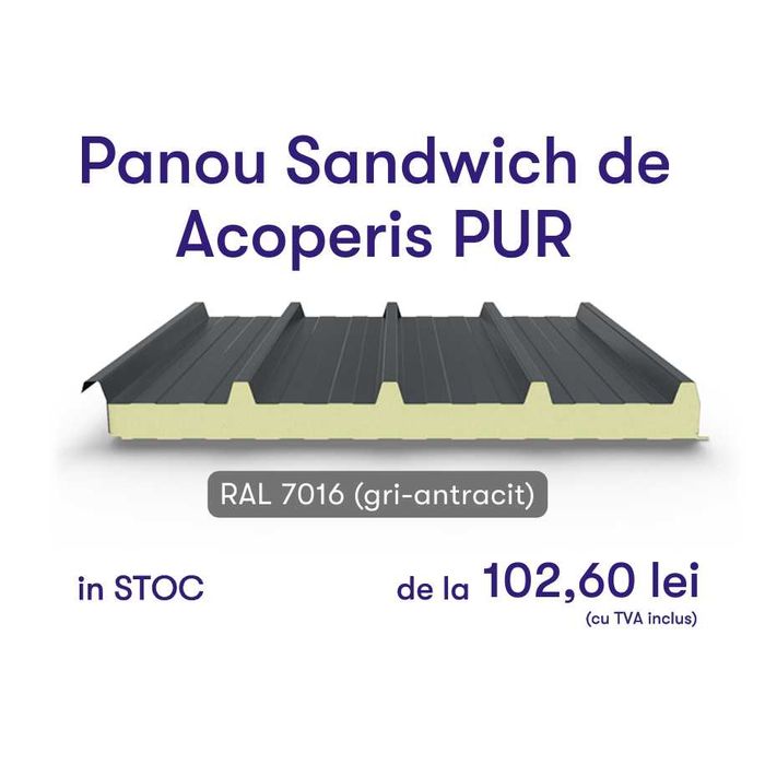 Depozit Panouri Sandwich - Transport GRATIS la minim 100 mp - Suceava