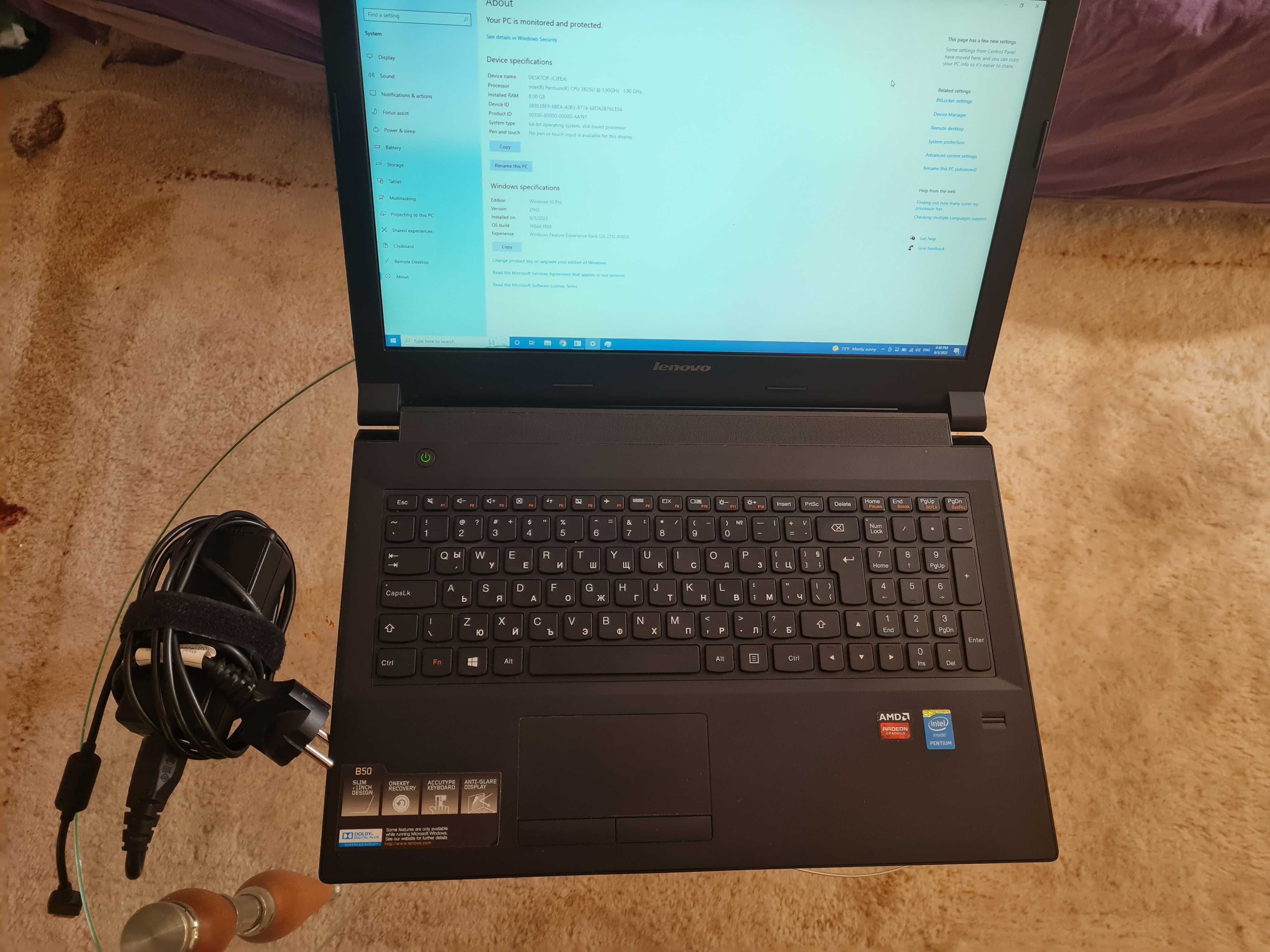 Лаптоп Lenovo B50-80, 15.6',  8 GB RAM, 256 GB SSD , 1 TB HDD, 2 Core