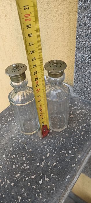 Pereche Solnițe Cristal și metal Argintat